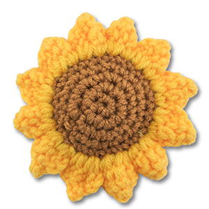 Girasol de ganchillo Amarillo-marr&oacute;n