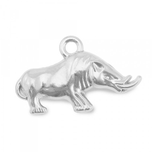 Colgantes Acero Inox rinoceronte Plateado