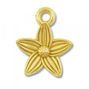 Colgantes Acero Inox flor Dorado