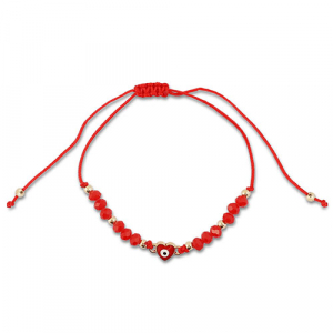 Pulseras trendy abalorios mixtas Rojo-dorado