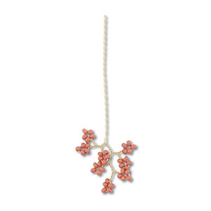 Colgantes de abalorios de cristal flor Dorado-rose mauve