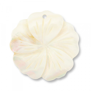 Colgantes concha flor Blanco (color natural)