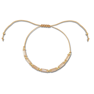 Pulseras trendy abalorios mixtas Marr&oacute;n claro-dorado
