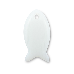 Colgantes de piedra natural vidrio pez Blanco