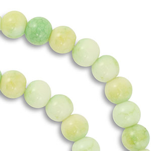 Abalorios de vidrio 8 mm Verde claro-amarillo claro