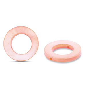 Abalorios conchas 20mm redondos Rosado