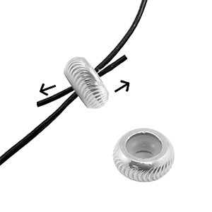 Fornituras Acero Inox abalorios de cierre deslizante con motivo 6mm Plateado