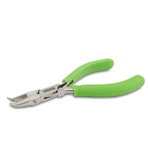 Beadalon alicate de punta plana curva con muelle Verde-plateado