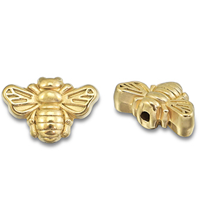 Abalorios Acero Inox abeja Dorado