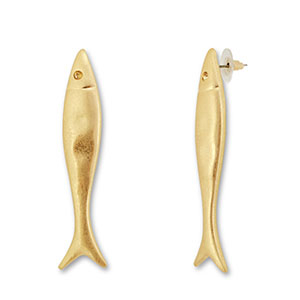Pendientes llamativos pez Dorado