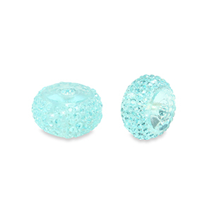 Abalorios de resina rondeles 12mm Azul claro