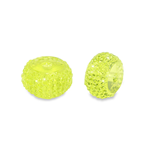 Abalorios de resina rondeles 12mm Verde claro