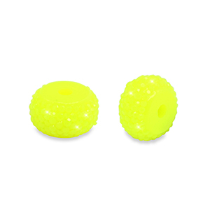 Abalorios de resina rondeles 6mm Amarillo ne&oacute;n