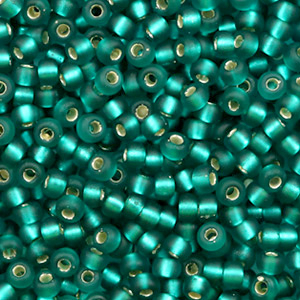 Rocalla Miyuki 8/0 Silverlined Matte Teal Green 8-2425F