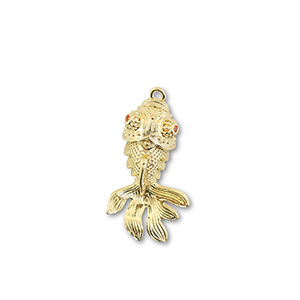 Metal TQ lat&oacute;n colgante pez Dorado-naranja