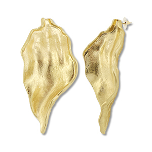 Pendientes llamativos hoja Dorado