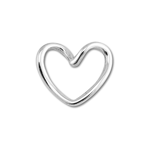 Fornituras Acero Inox entrepieza coraz&oacute;n Plateado