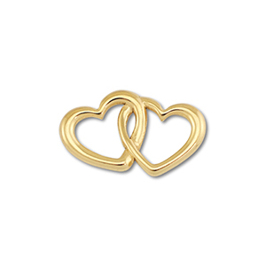 Fornituras Acero Inox entrepieza coraz&oacute;n Dorado