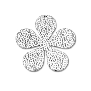 Colgantes Acero Inox flor Plateado