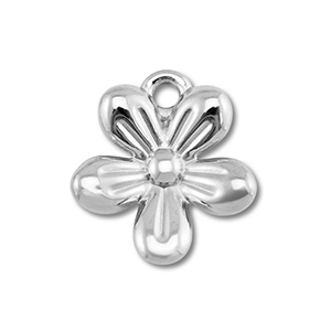 Colgantes Acero Inox flor Plateado