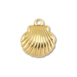 Colgantes Acero Inox concha Dorado
