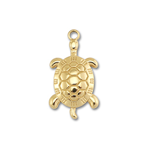 Colgantes Acero Inox tortuga Dorado