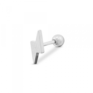 Piercing oreja Acero Inox rel&aacute;mpago Plateado