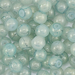 Abalorios de vidrio con glitter 4 mm Verdoso gris-dorado