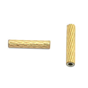 Abalorios Acero Inox tubo 10mm Dorado