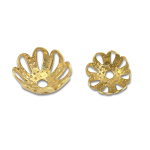 Fornituras Acero Inox tapones de cuentas flor Dorado