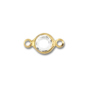 Fornituras Acero Inox entrepieza redondos Dorado-transparente