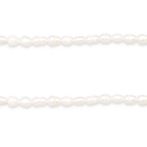 BQ Perlas de agua dulce grano de arroz 6x4mm Blanco natural