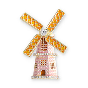 Broches molino Dorado-rosa claro-amarillo dorado-transparente