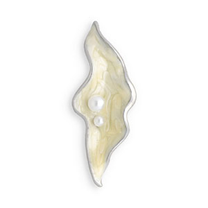 Broches ostra Plateado-beige claro-blanco