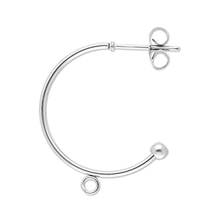 Fornituras Acero Inox pendientes criolla con anilla Plateado