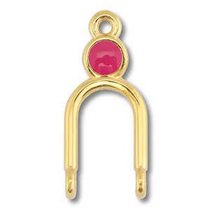 Colgantes met&aacute;licos DQ entrepieza Dorado (sin n&iacute;quel)-magenta