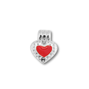 Colgantes met&aacute;licos DQ coraz&oacute;n Plateado vieja (sin n&iacute;quel)-rojo