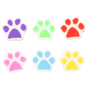 Abalorios de pol&iacute;meros huella de perro Blanco-multicolor