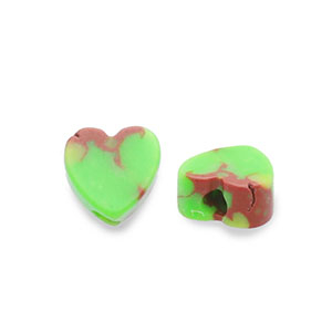 Piedras Naturales abalorios Calcita coraz&oacute;n Verde brillante