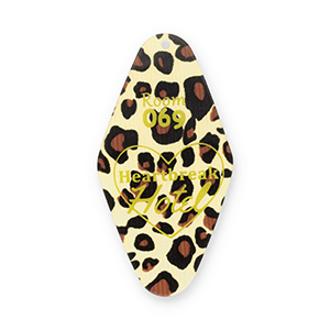 Colgantes llamativos leopardo "Heartbreak Hotel Room 069" Amarillo-marr&oacute;n-negro