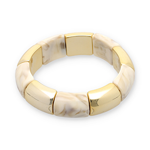 Pulseras de resina Dorado-blancuzco-beige
