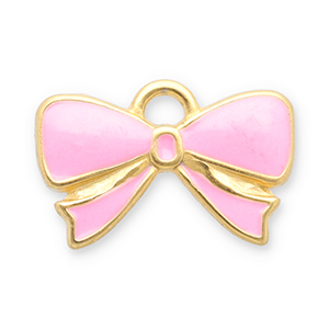 Colgantes Acero Inox lazo Dorado-rosa