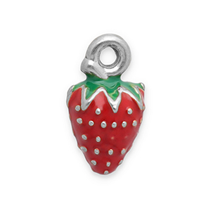Colgantes Acero Inox fresa Plateado-rojo-verde