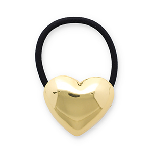 Accesorios para el pelo Coleteros para pelo con met&aacute;lico coraz&oacute;n Dorado-negro