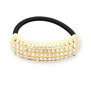 Accesorios para el pelo Coleteros para pelo con met&aacute;lico con strass Dorado-negro-transparente