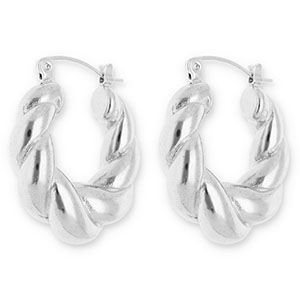 Pendientes Acero Inox criollas espiral Plateado