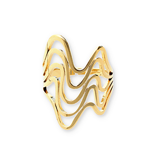 Anillos Acero Inox ondulado Dorado