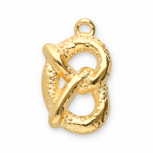 Colgantes met&aacute;licos DQ pretzel Dorado (sin n&iacute;quel)