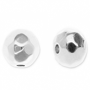Abalorios met&aacute;licos DQ faceteada 4mm Plateado vieja (sin n&iacute;quel)
