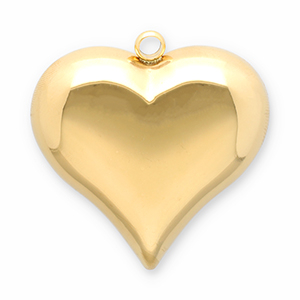 Colgantes Acero Inox coraz&oacute;n Dorado